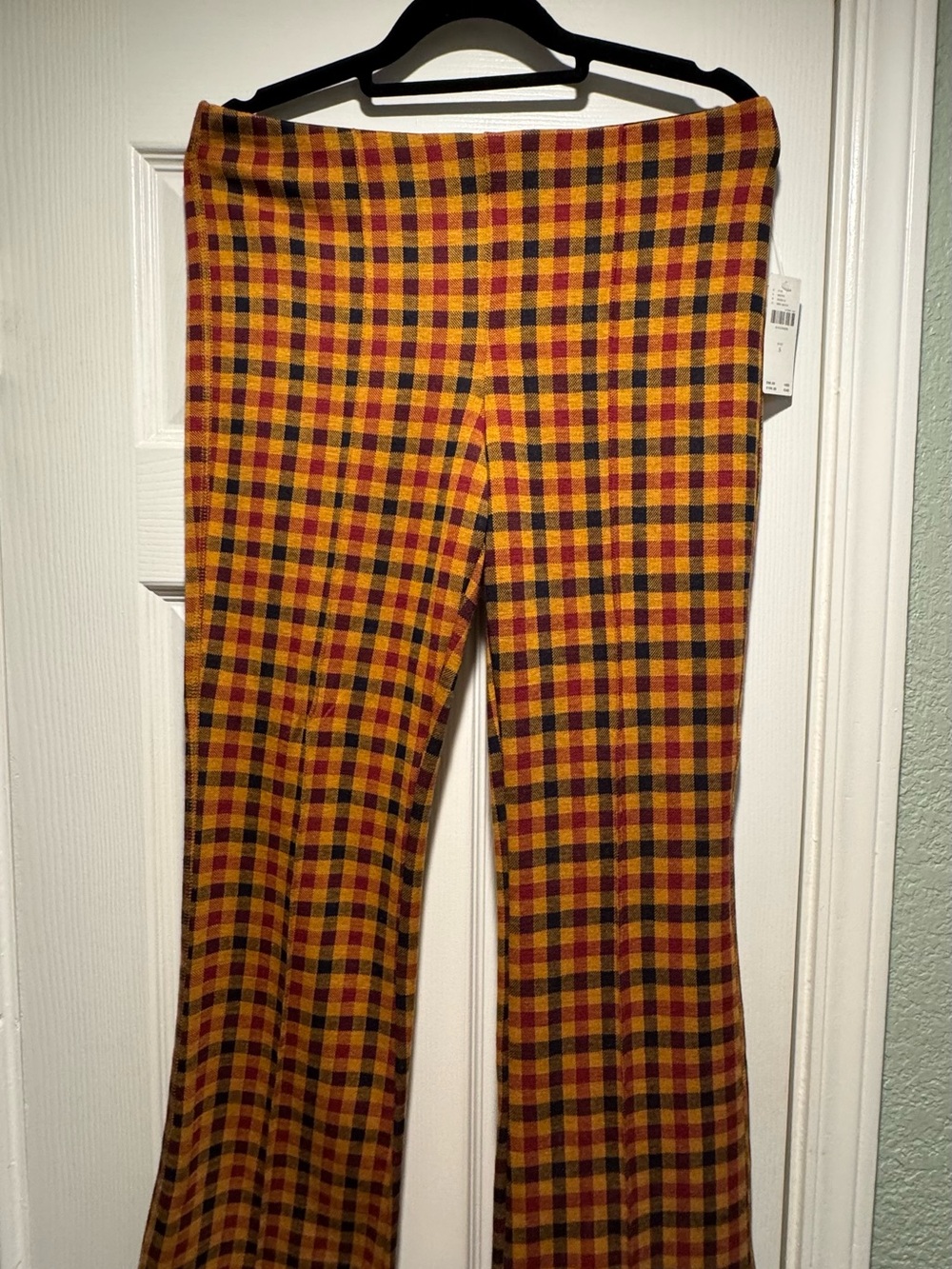 Anthropologie Maeve Plaid Ankle Pants in Yellow, Red Gold Black NWT